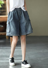 Load image into Gallery viewer, Loose Blue Elastic Waist Wide Leg Summer Denim hot Pants