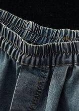 Load image into Gallery viewer, Loose Blue Elastic Waist Wide Leg Summer Denim hot Pants