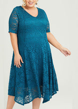 Load image into Gallery viewer, Loose Purple O-Neck Hollow Out Lace Maxi Dress Summer