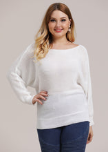 Load image into Gallery viewer, Loose White Slash Neck Knit Top Batwing Sleeve