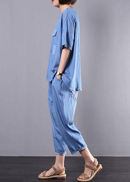 Loose cotton clothes For Women Korea Casual Blue Denim Two Piece Suit