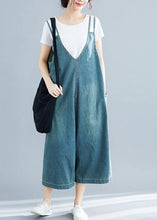 Load image into Gallery viewer, Loose denim blue cotton Tunics Korea loose jumpsuit pants