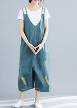 Load image into Gallery viewer, Loose denim blue cotton Tunics Korea loose jumpsuit pants