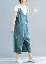 Load image into Gallery viewer, Loose denim blue cotton Tunics Korea loose jumpsuit pants