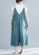Load image into Gallery viewer, Loose denim blue cotton Tunics Korea loose jumpsuit pants