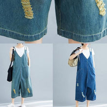 Load image into Gallery viewer, Loose denim blue cotton Tunics Korea loose jumpsuit pants