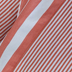 Loose pink striped Cotton quilting clothes Fun Photography side open Knee patchwork Dress