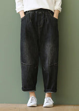 Load image into Gallery viewer, Loose retro washed white casual stitching denim cropped pants