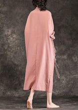 Load image into Gallery viewer, Loose stand collar long sleeve cotton quilting clothes Photography pink loose Dresses spring