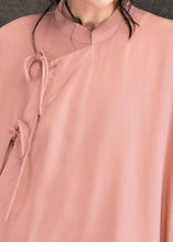 Load image into Gallery viewer, Loose stand collar long sleeve cotton quilting clothes Photography pink loose Dresses spring
