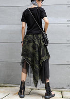 Mid-length skirt summer camouflage leopard large size female irregular skirt