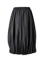 Modern Black Elastic Waist Box Pleats Skirts Summer