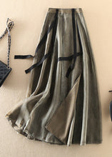 Load image into Gallery viewer, Modern Black Green retro Asymmetrical Patchwork Skirts Spring