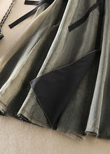 Load image into Gallery viewer, Modern Black Green retro Asymmetrical Patchwork Skirts Spring