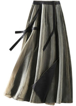 Load image into Gallery viewer, Modern Black Green retro Asymmetrical Patchwork Skirts Spring