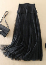Load image into Gallery viewer, Modern Black High Waist Patchwork Exra Large Hem Tulle Skirts Spring