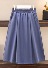 Load image into Gallery viewer, Modern Blue Pockets Elastic Waist Patchwork A Iine Skirts Summer