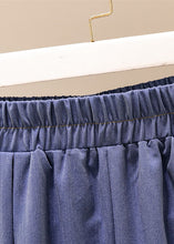 Load image into Gallery viewer, Modern Blue Pockets Elastic Waist Patchwork A Iine Skirts Summer