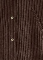 Modern Coffee Hooded Button Pockets Patchwork Corduroy Coat Fall