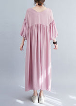 Load image into Gallery viewer, Modern Coffee Oversized Exra Large Hem Cotton Pleated Dresses Lantern Sleeve