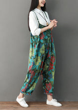 Load image into Gallery viewer, Modern Green Pockets Print Cotton Carpenter Pants Summer