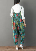 Load image into Gallery viewer, Modern Green Pockets Print Cotton Carpenter Pants Summer