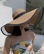 Load image into Gallery viewer, Modern Khaki Floppy Sun Hat Patchwork Organza
