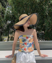 Load image into Gallery viewer, Modern Khaki Floppy Sun Hat Patchwork Organza