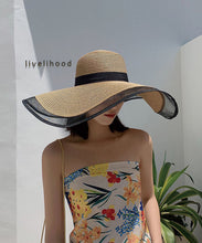 Load image into Gallery viewer, Modern Khaki Floppy Sun Hat Patchwork Organza