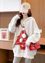 Load image into Gallery viewer, Modern Red Hooded Oversized Christmas Theme Knit Sweater Tops Winter