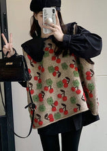 Load image into Gallery viewer, Modern Red Oversized Cherry Jacquard Knit Vest Top Winter