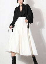 Load image into Gallery viewer, Modern White Patchwork Lace Summer A Line Skirts