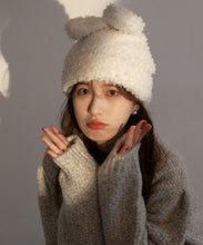 Load image into Gallery viewer, Modern White Rabbit Ears Warm Knit Bonnie Hat