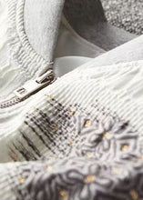 Load image into Gallery viewer, Modern White Zip Up Pockets Patchwork Cotton Jackets Fall