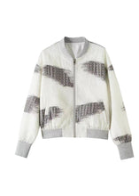 Load image into Gallery viewer, Modern White Zip Up Pockets Patchwork Cotton Jackets Fall