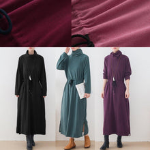 Load image into Gallery viewer, Modern high neck drawstring dresses Tutorials pink loose Dresses