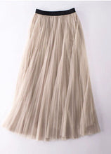 Load image into Gallery viewer, Natural Apricot Wrinkled Elastic Waist Tulle Skirt Summer
