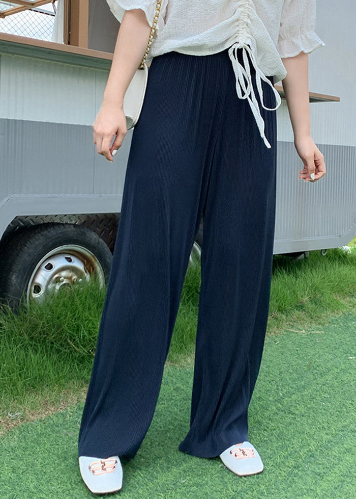 Natural Black Oversized Draping Spandex Wide Leg Pants Fall