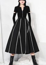 Load image into Gallery viewer, Natural Black Pockets High WaistA Line Skirt Summer