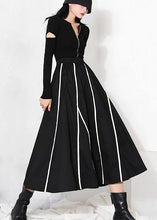 Load image into Gallery viewer, Natural Black Pockets High WaistA Line Skirt Summer
