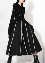 Natural Black Pockets High WaistA Line Skirt Summer