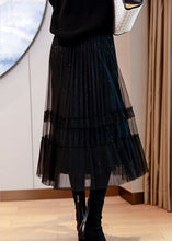 Load image into Gallery viewer, Natural Black Sequins Tulle Tiered Fall Skirt