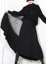 Load image into Gallery viewer, Natural Black Tulle Patchwork Out Summer Pleated Skirts