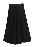 Natural Black Tulle Patchwork Out Summer Pleated Skirts