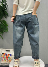 Load image into Gallery viewer, Natural Blue Embroideried Patchwork denim Pants Spring