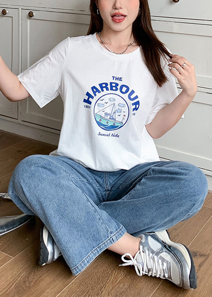 Natural Light Blue Oversized Pockets Denim Wide Leg Pants Fall