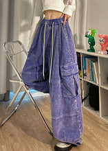 Load image into Gallery viewer, Natural Purple Pockets Patchwork Corduroy Wide Leg Pants Spring