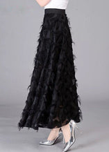 Load image into Gallery viewer, Natural White Tasseled Chiffon Skirts Spring