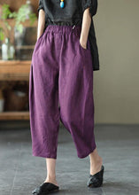 Load image into Gallery viewer, Natural Yellow Elastic Waist Summer Linen Harem Pants