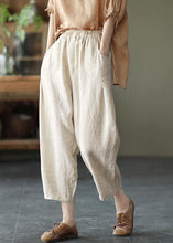 Load image into Gallery viewer, Natural Yellow Elastic Waist Summer Linen Harem Pants